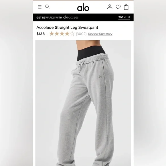 Alo Accolade Straight Leg Sweatpant - Picture 1 of 4